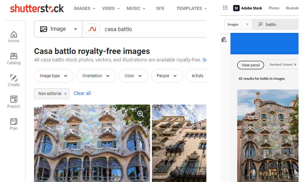 casa battlo appears on stock websites although it is protected by copyright